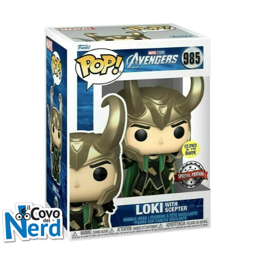 Funko POP! Marvel: Avengers - Loki With Scepter Glow in the Dark Limited Edition